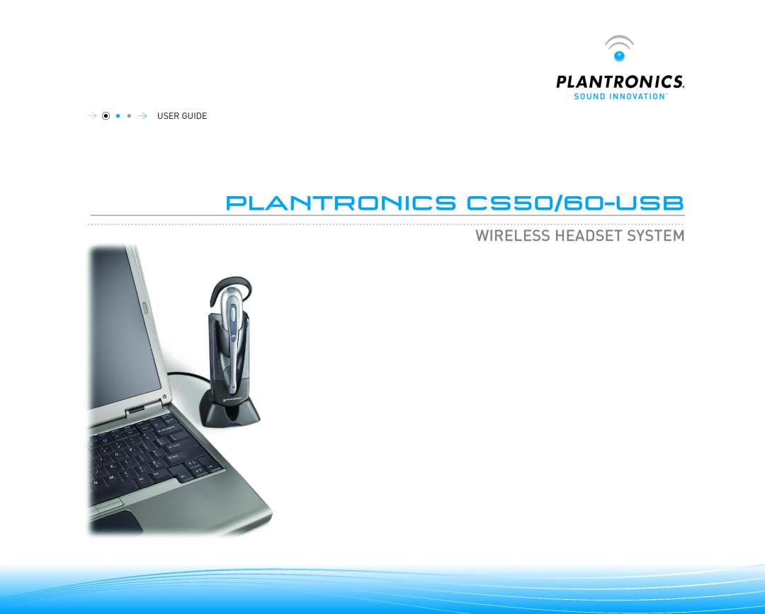 Plantronics CS60 manual Plantronics CS50/60-USB, WIRELESS HEADSET system, User Guide 